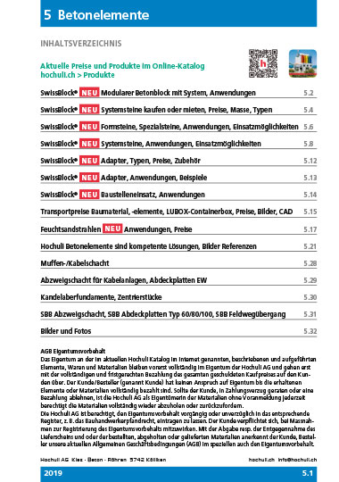 Hochuli Katalog