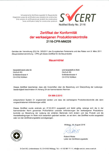 SCert Herstellung Mrtel Klliken