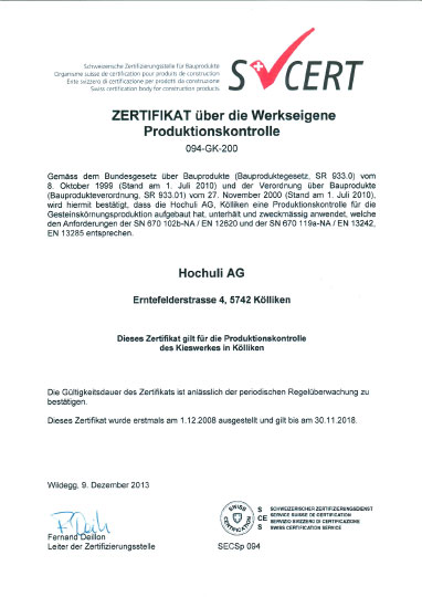 SCert Gesteinskrnung fr Mrtel